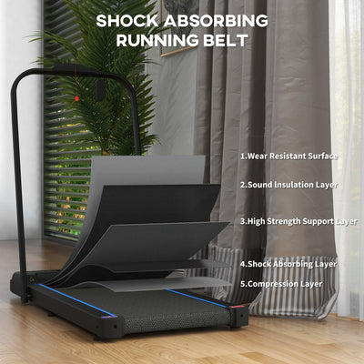 SPORTNOW 2.5HP Walking Pad, 1-6km/h Folding Treadmill with Remote Control and LED Display for Home Gym Office, Blue 
