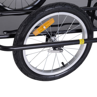 HOMCOM Bike Cargo Trailer Bicycle Cargo Storage Cart w/ Hitch Cycling Camping Luggage Storage Carrier Transport Steel Black 