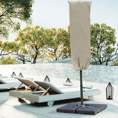 Outsunny Outdoor Cantilever Umbrella Cover with Rod, Zipper, Khaki 