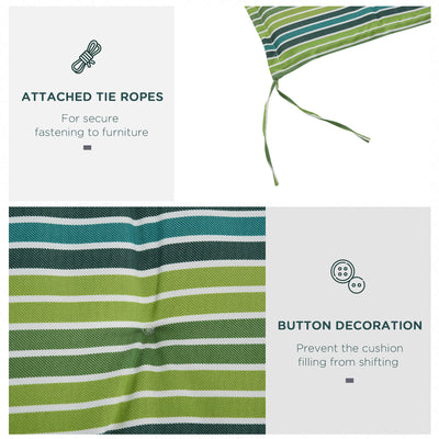 Outsunny Polyester Set Of 2 Swing Chair Cushion Green Stripes 