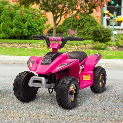 HOMCOM 6V Kids Electric Ride on Car ATV Toy Quad Bike Four Big Wheels w/ Forward Reverse Functions Toddlers for 18-36 Months Old 