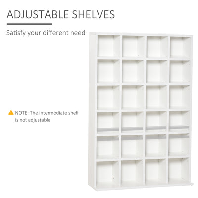 HOMCOM CD Storage Unit with Adjustable Shelves, 89 x 130.5 cm, White 