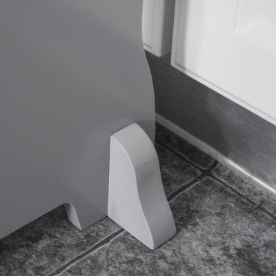 HOMCOM Kids Wooden Step Stool Kitchen Helper w/ Non-Slip Panels Handles Child Toddler Home Help 3 - 8 Yrs Grey 