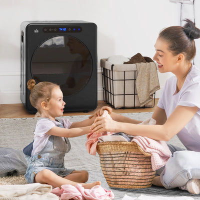 HOMCOM 4kg Compact 40-60℃  Tumble Dryer - Black 