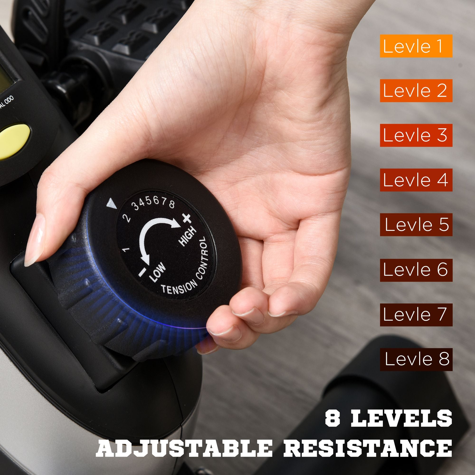 HOMCOM Portable Pedal Exerciser, Mini Exercise Bike with 8 Levels Magnetic Resistance and LCD Display, Cycle Leg Exerciser Sitting Down 