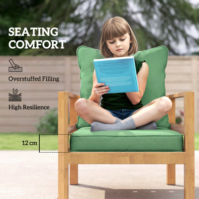 Outsunny Seat and Back Padded Cushion Set, CUSHION ONLY - Green 