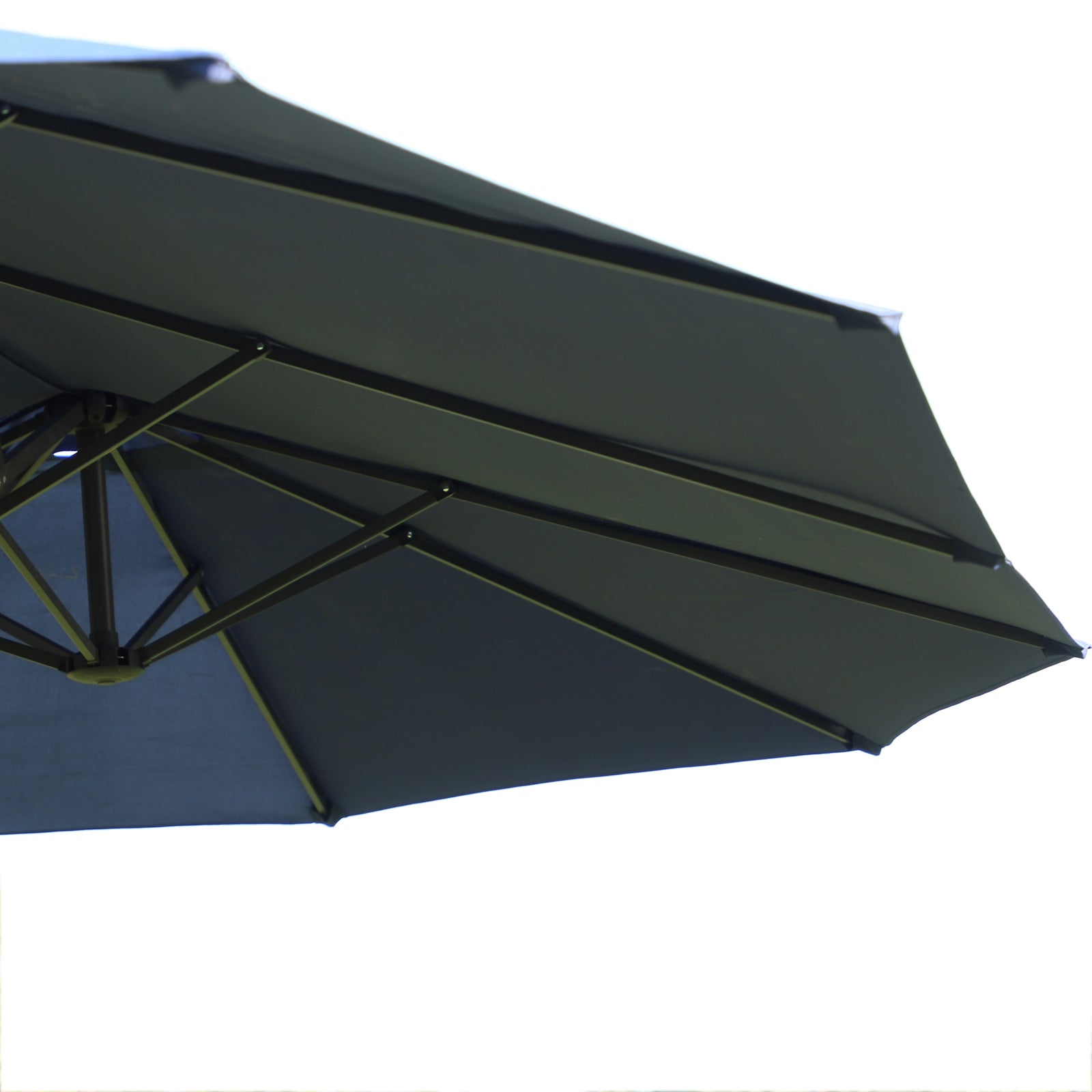 Outsunny Double-side Umbrella Parasol, Φ2.7x4.6Wx2.4H m-Blue 