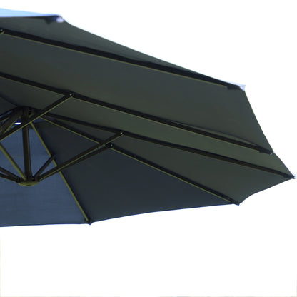 Outsunny Double-side Umbrella Parasol, Φ2.7x4.6Wx2.4H m-Blue 