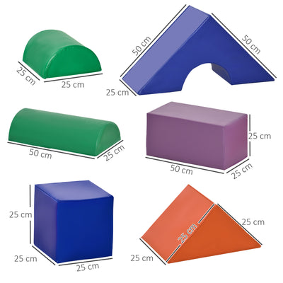 HOMCOM 11-Piece Soft Play Set Kids Foam Blocks, Toys for Climb and Crawl, Multicoloured 