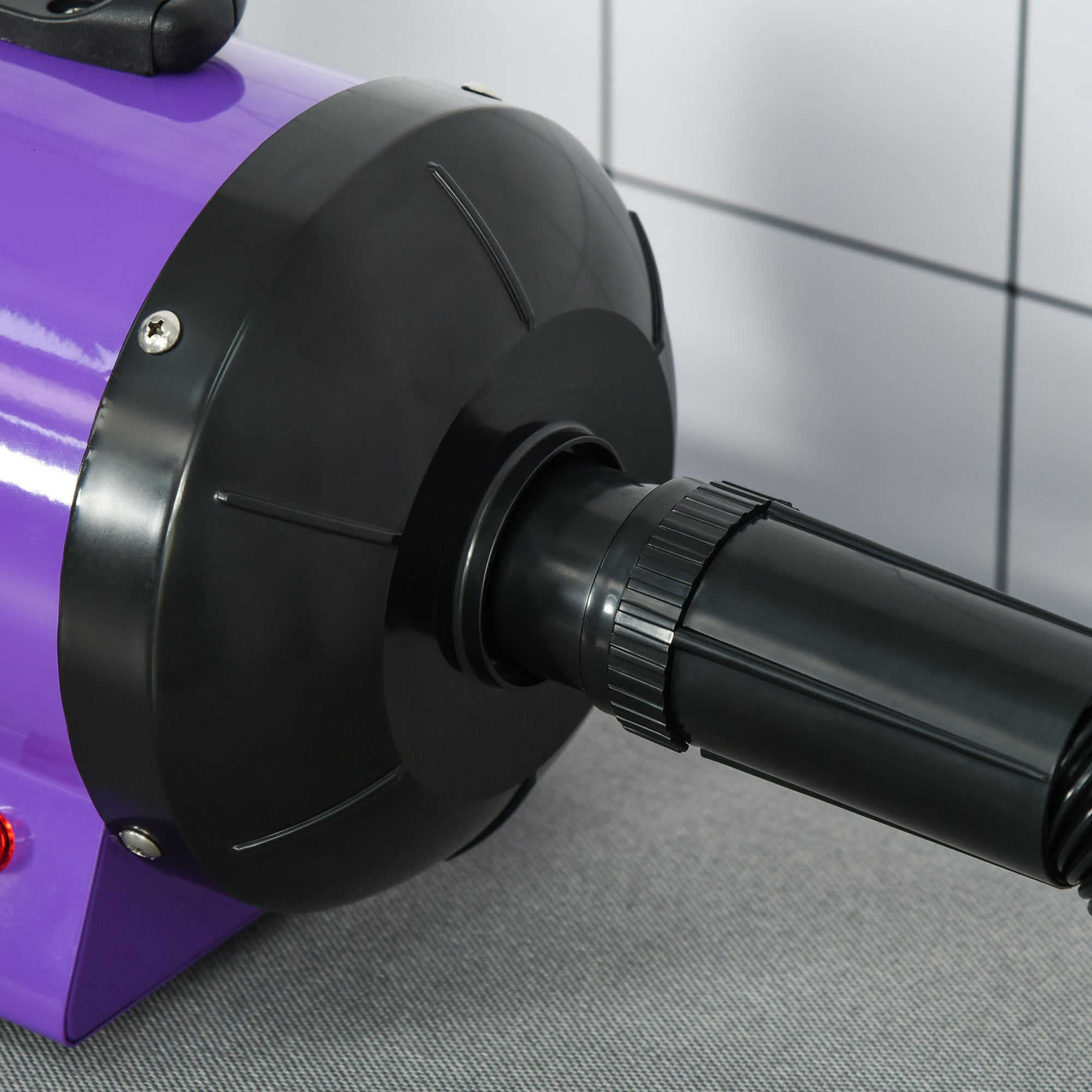 PawHut 2800W Dog Hair Dryer Pet Grooming Blaster Water Blower Dryer w/ 3 Nozzles, Purple 