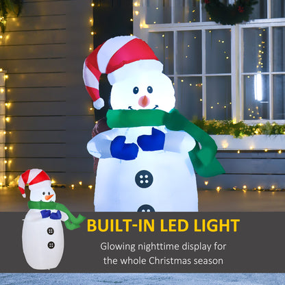 HOMCOM 4ft Inflatable Standing Christmas Decoration Large Waterproof Snowman with LED and Inflator 