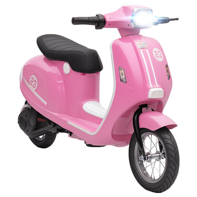 AIYAPLAY 24V Kids Electric Motorbike, Ride on Motorcycle with Manual Throttle, Brakes and LED Lights for Ages 8-12 Years, Pink 