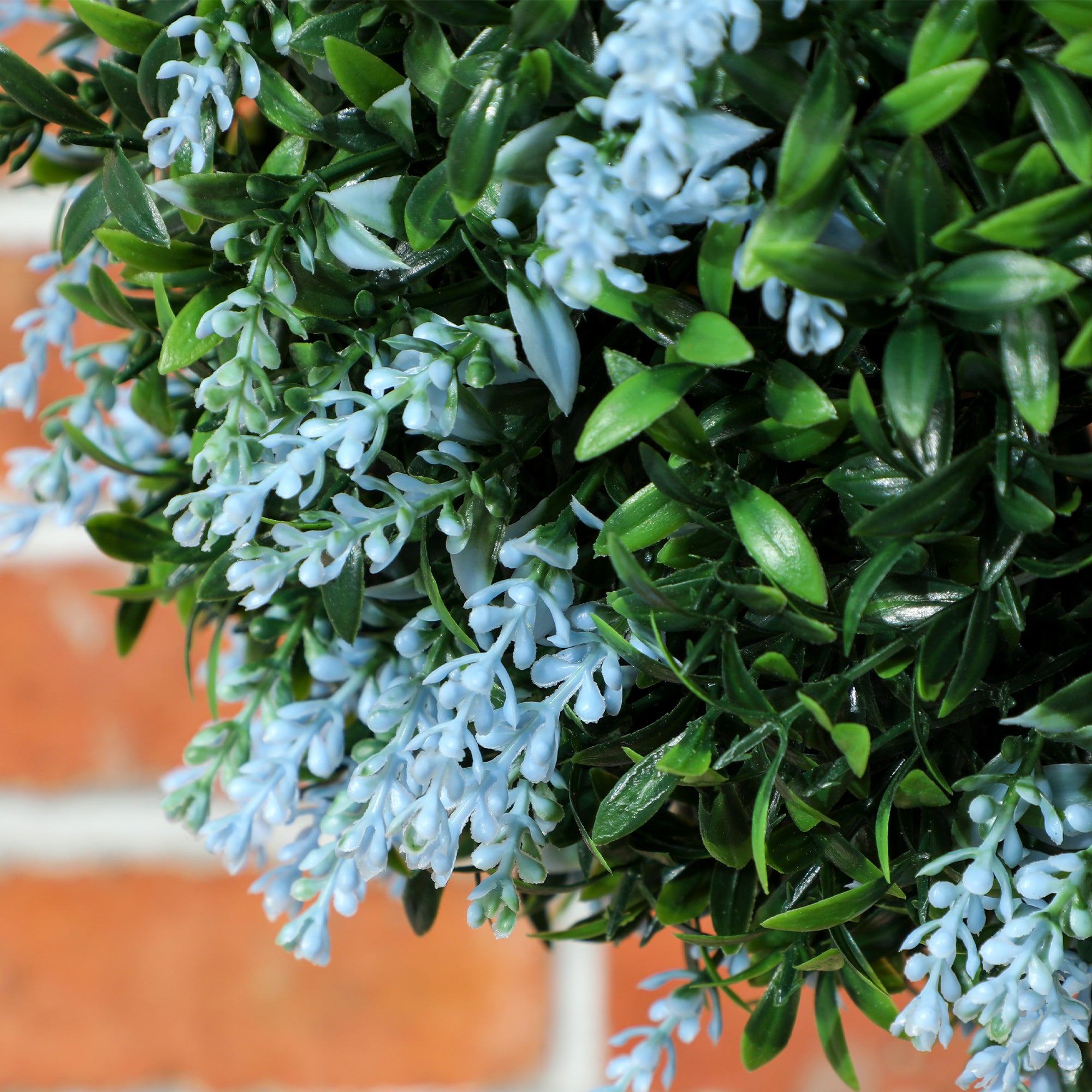 HOMCOM Set of 2 Artificial Plant Topiary Balls, UV-protected Fake Decorative Plants, Blue 