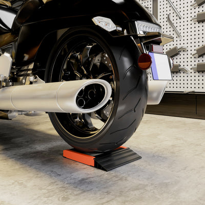 HOMCOM Motorcycle Wheel Cleaning Roller Stand with Aluminium Alloy Frame and Rollers, Motorcycle Maintenance Stand for Tyre Cleaning and Chain Lubrication, Fit Tyre Width < 180mm, Bikes < 500lb, Black 