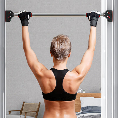 SPORTNOW Doorway Pull Up Bar, No Screws Door Frame Chin Up Bar, Adjustable Length (75-92cm) for Home Gym Workout, Max Load 200kg 