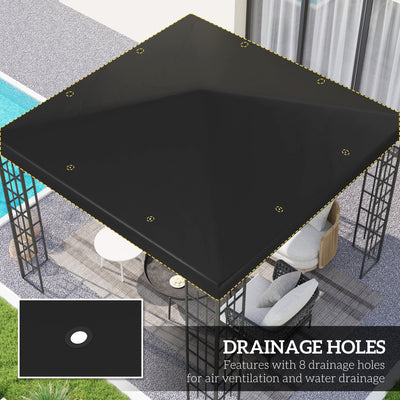 Outsunny 3 x 3(m) Gazebo Frame Replacement - Black 