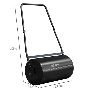 DURHAND Heavy Duty Garden Lawn Roller Push Tow Water Sand Filled 46L Equipment Manual Push Rolling Drum 