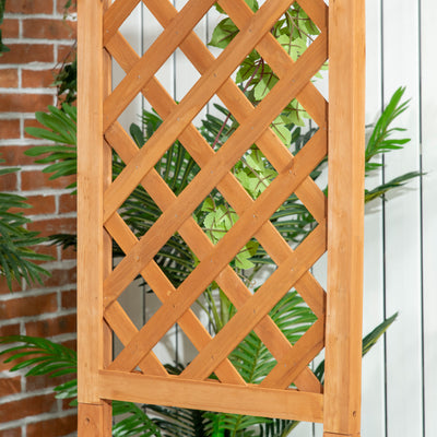 Outsunny Garden Bench, Wooden Garden Arbour with Seat for Vines/Climbing Plants, Brown 