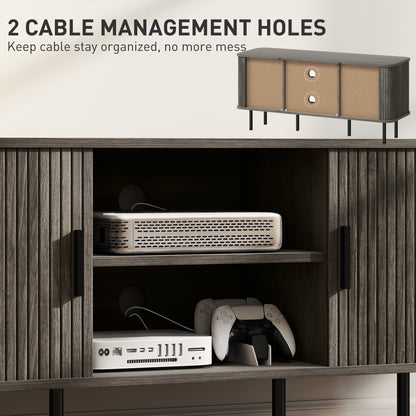 HOMCOM TV Stand Cabinet for TVs up to 55 Inches, TV Unit with Storage Shelves and Cupboard for Living Room, Grey