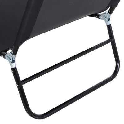 Outsunny 2 Piece Foldable Sun Loungers with 5-Position Adjustable Backrest, Outdoor Portable Recliner Chaise Lounge Chairs with Breathable Mesh Fabric, Black 