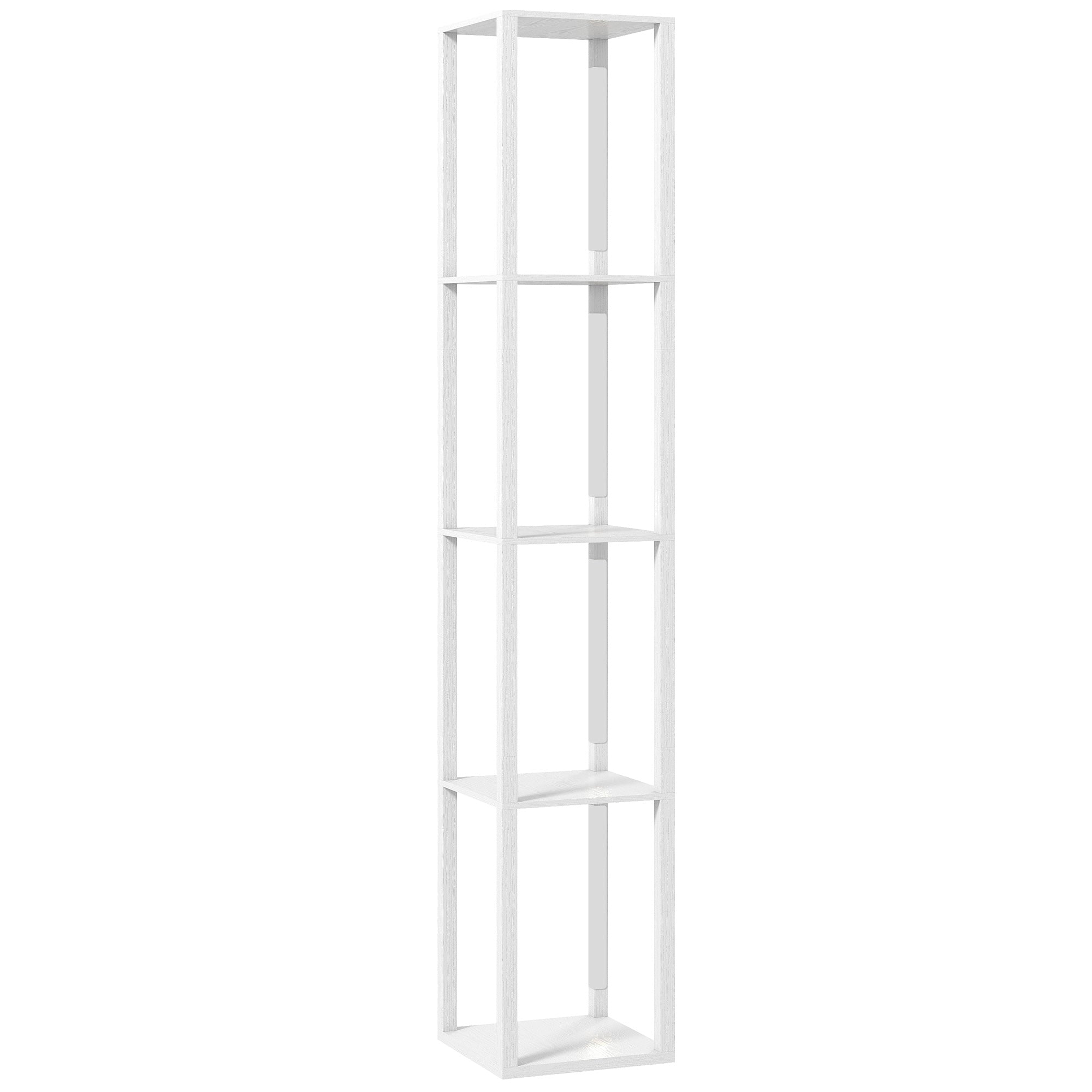 HOMCOM Floor Lamp with Shelves and 3 Brightness Levels - White 