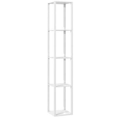 HOMCOM Floor Lamp with Shelves and 3 Brightness Levels - White 