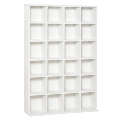 HOMCOM CD Storage Unit with Adjustable Shelves, 89 x 130.5 cm, White 
