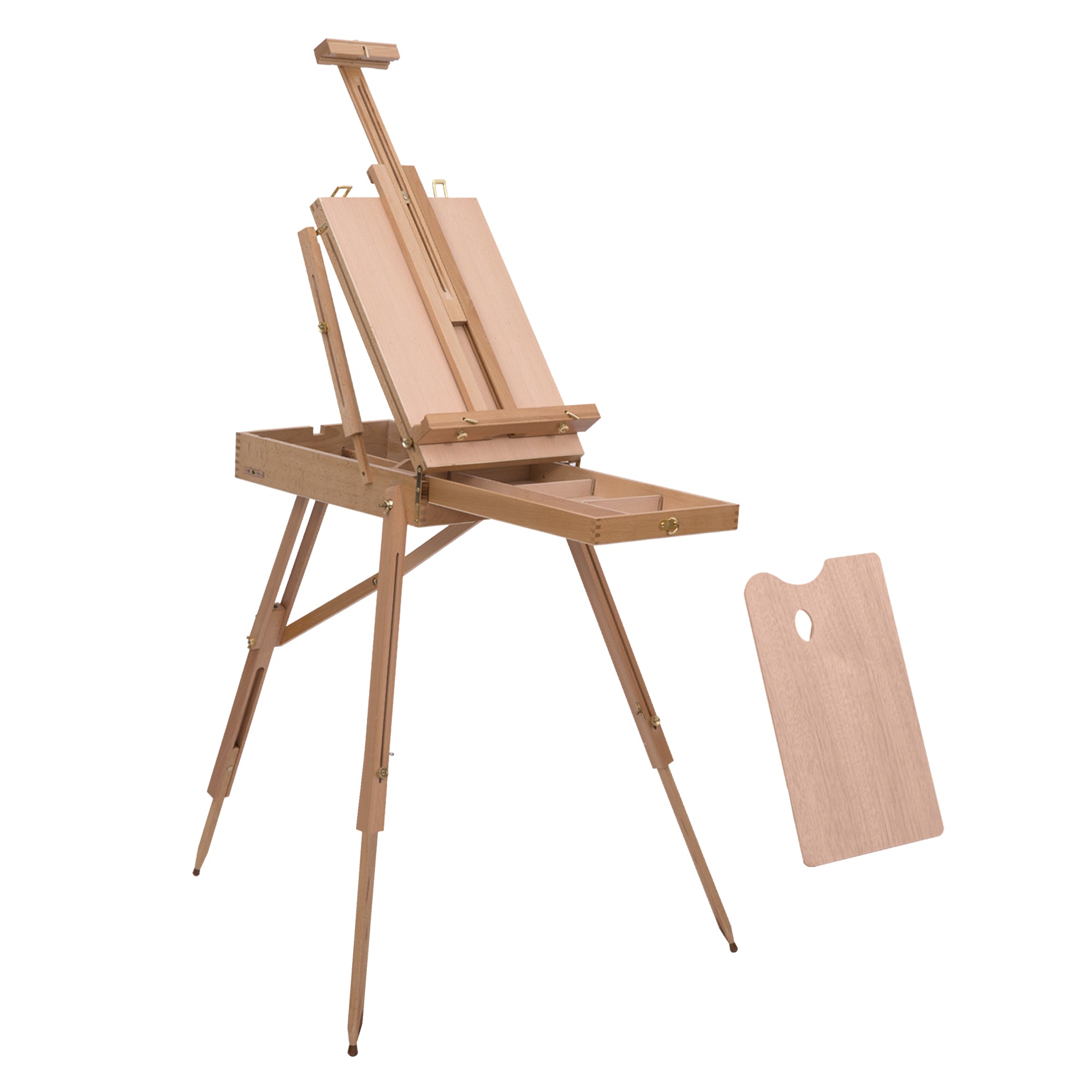 HOMCOM Wooden Art Easel Tripod Sketch Artist Painters Craft Portable Folding Drawing Board Lightweight - Natural Wood 