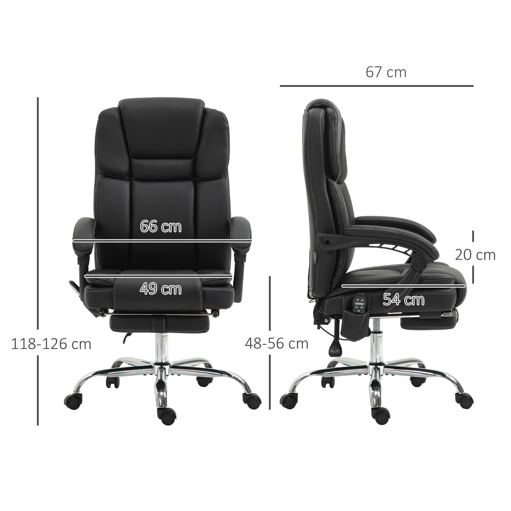 Vinsetto Six Point Vibrating Massage Office Chair - Black 