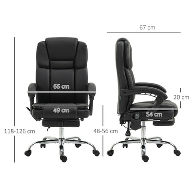 Vinsetto Six Point Vibrating Massage Office Chair - Black 