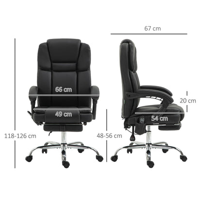 Vinsetto Six Point Vibrating Massage Office Chair - Black 