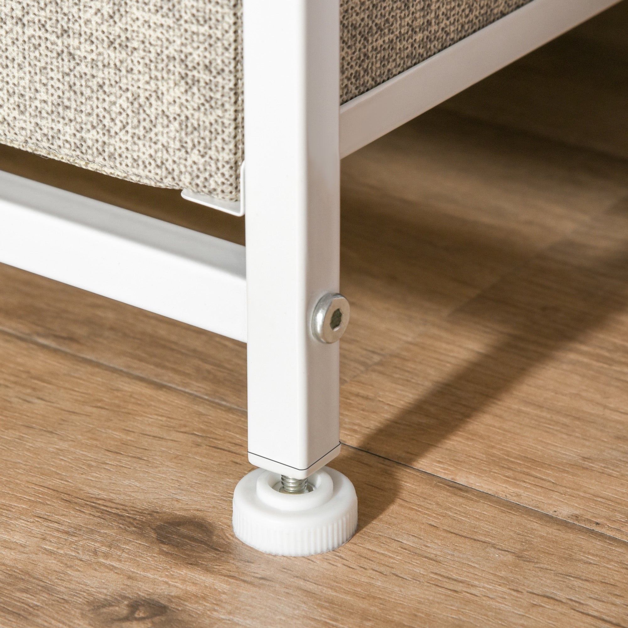 HOMCOM Chest of Drawers with 7 Drawers, Fabric Drawers with Large Storage Space, Drawers Dresser with Metal Frame, Adjustable Feet for Bedroom Living Room, Light Grey 