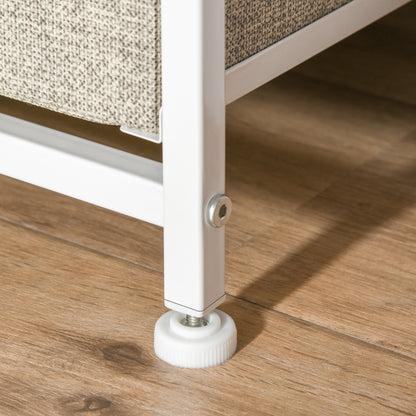 HOMCOM Chest of Drawers with 7 Drawers, Fabric Drawers with Large Storage Space, Drawers Dresser with Metal Frame, Adjustable Feet for Bedroom Living Room, Light Grey 