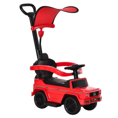 HOMCOM 3 in 1 Kids Children Ride on Push Car Toddler Sliding Car G350 Licensed Walker Foot to Floor Slider Push-Along with Horn Steering Wheel NO POWER Manual, Red 