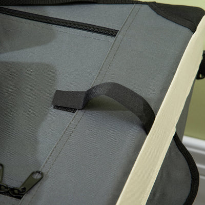 PawHut 91cm Foldable Pet Carrier, with Cushion, for Large Dogs and Cats - Grey 