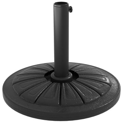 Outsunny Umbrella Base, Heavy Duty Concrete Base Holder with Steel Pole, Round Parasol Stand for Patio, Outdoor, Garden, Black 