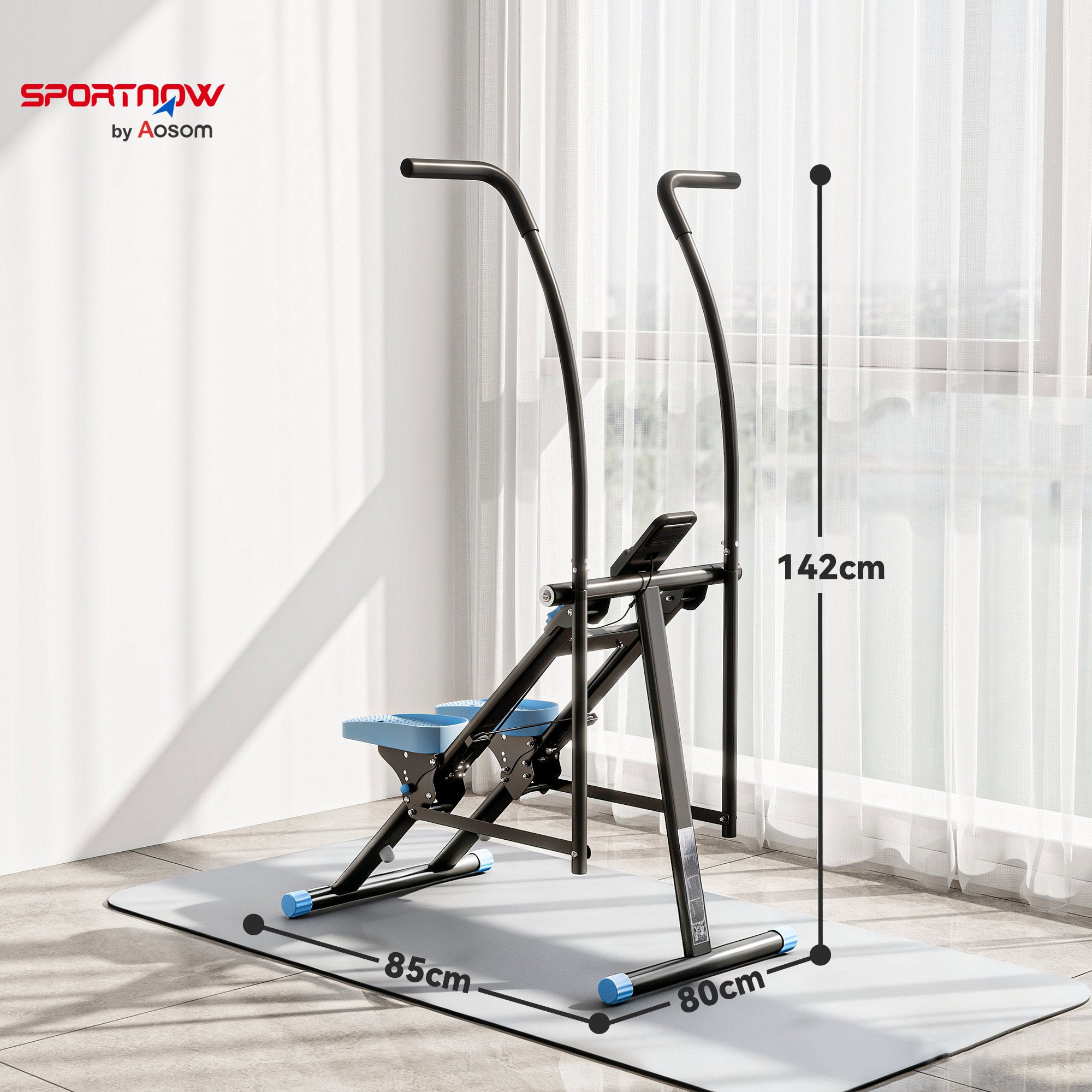 SPORTNOW Stair Stepper for Home Gym Exercise, Vertical Climber Machine with LCD Monitor & Adjustable Pedals for Workout 