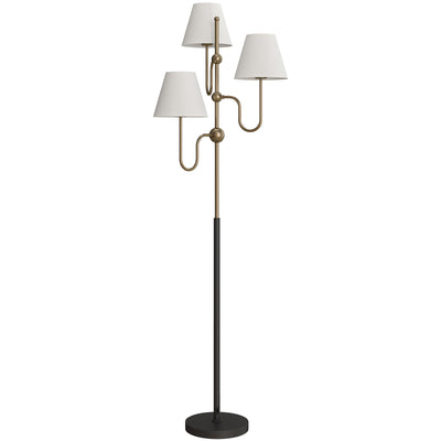 HOMCOM Floor Lamp, 165 cm Tall Standing Lamp with 3 Light and Foot Switch for Living Room, Bedroom, Bedside, Office, E27 Base Without Bulb (40W Max) 