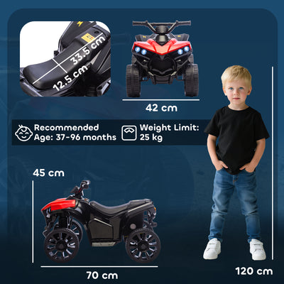 AIYAPLAY 6V Kids ATV, 4 Wheeler Electric Ride on Car with Music and LED Headlights, for Ages 3-8 Years Boys and Girls, Red 