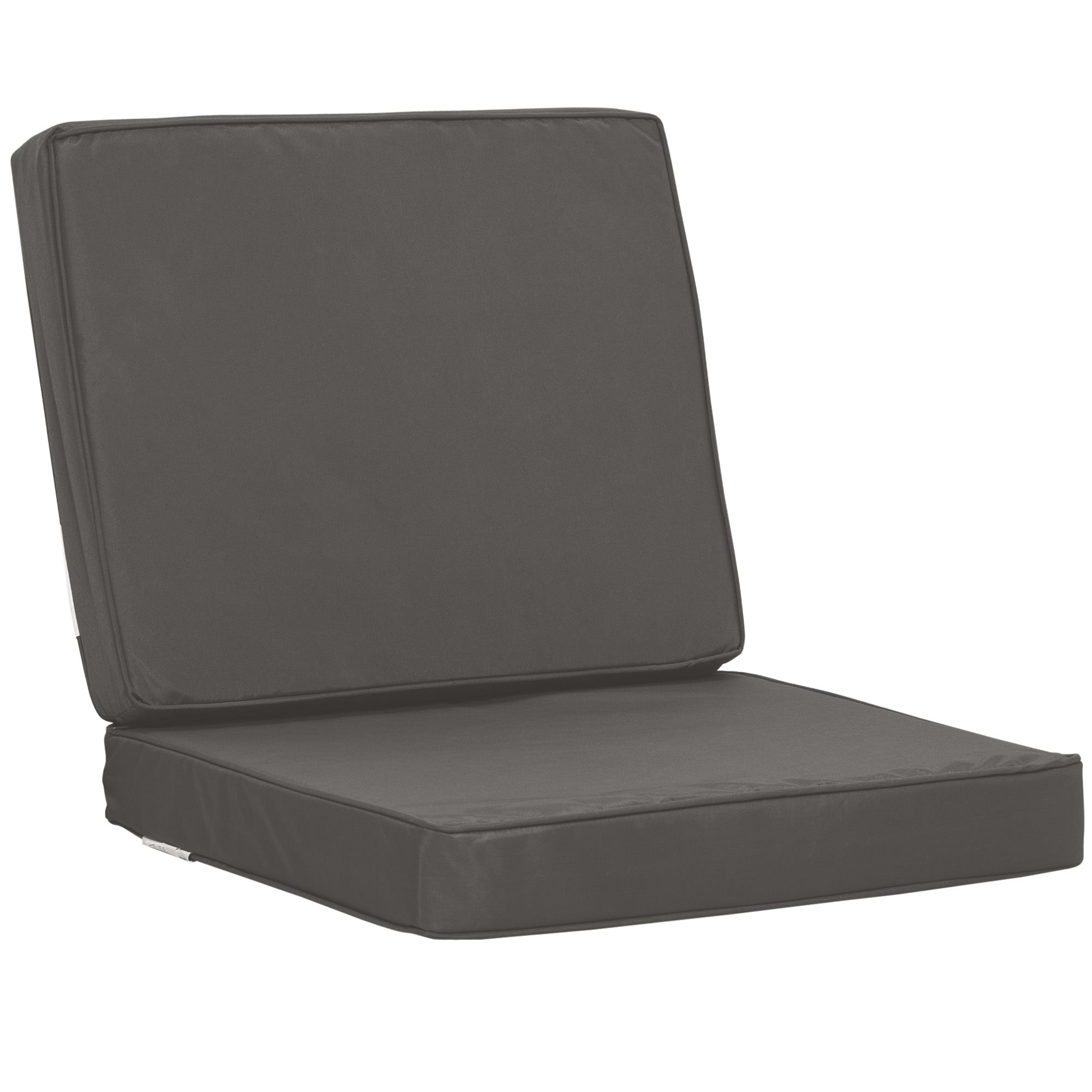 Outsunny Set of 2 Garden Seat and Back Cushion Set, Replacement Cushions for Outdoor Furniture with Seat Cushion and Back Cushion, Dark Grey 