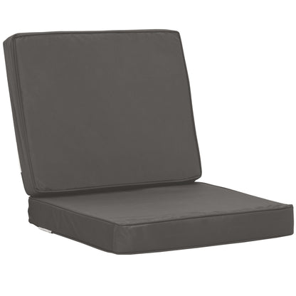 Outsunny Set of 2 Garden Seat and Back Cushion Set, Replacement Cushions for Outdoor Furniture with Seat Cushion and Back Cushion, Dark Grey 