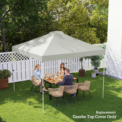 Outsunny Gazebo Roof Replacement UV50+ Waterproof Pop Up Canopy Cover with 8 Drainage Holes 3 x 3 m White 