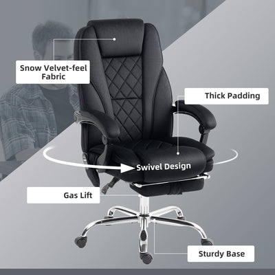 Vinsetto Massage Office Chair, Heated Reclining Computer Chair with Adjustable Height and Footrest, Black 