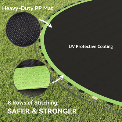 SPORTNOW Trampoline Replacement Mat with Spring Pull Tool, 54 V-Hooks, for 10ft Trampoline using 14cm Springs, Green 
