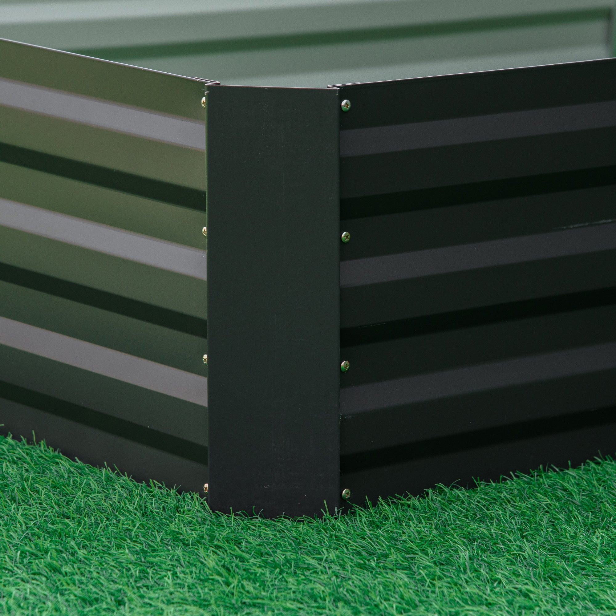 Outsunny Metal Raised Garden Bed Planter Box Outdoor Planters for Growing Flowers, Herbs, Grey, 241x90.5x30cm 
