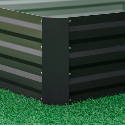 Outsunny Metal Raised Garden Bed Planter Box Outdoor Planters for Growing Flowers, Herbs, Grey, 241x90.5x30cm 