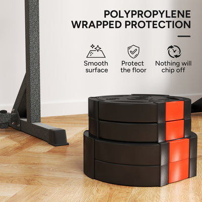 SPORTNOW Olympic Weight Plates Set, with Two 7.5kg and Two 5kg weights, Black 