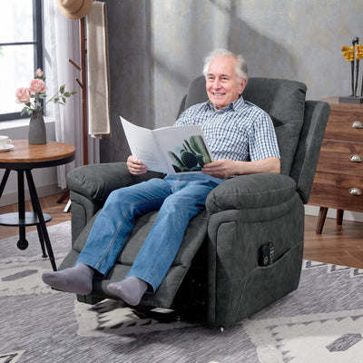 HOMCOM Power Lift Recliner Chair with Vibration Massage, Heat, USB - Grey 