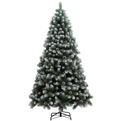 HOMCOM 7ft Snow-Dipped Artificial Pine Christmas Tree 