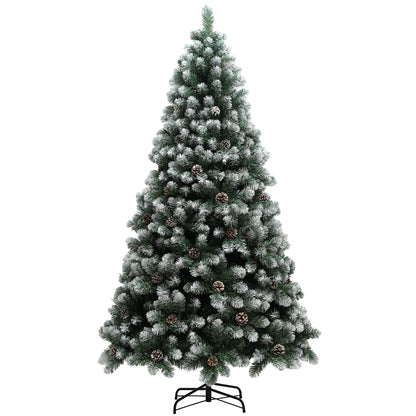 HOMCOM 7ft Snow-Dipped Artificial Pine Christmas Tree